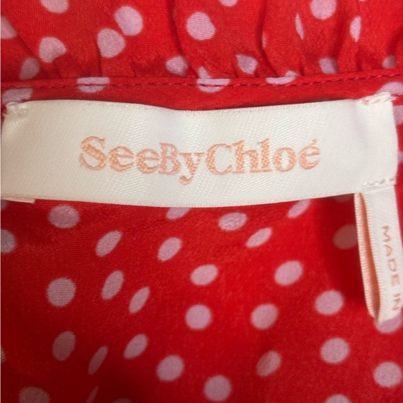 See by Chloe Polka Dot Halter Midi Dress SZ 34 - Picture 4 of 7